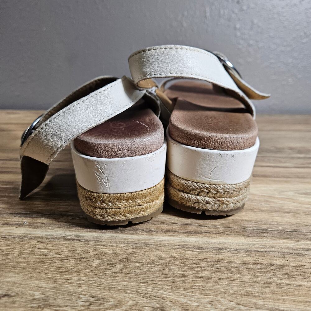 UGG "April" Leather Platform Espadrille Sandals - Ivory/White Boho Y2K Size 7 - Picture 5 of 10
